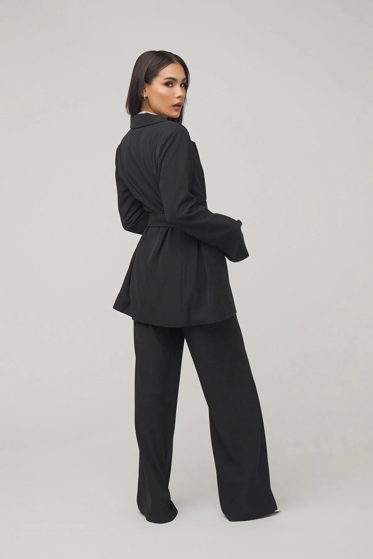 Carolina Tie Waist Blazer - Black - Image 4