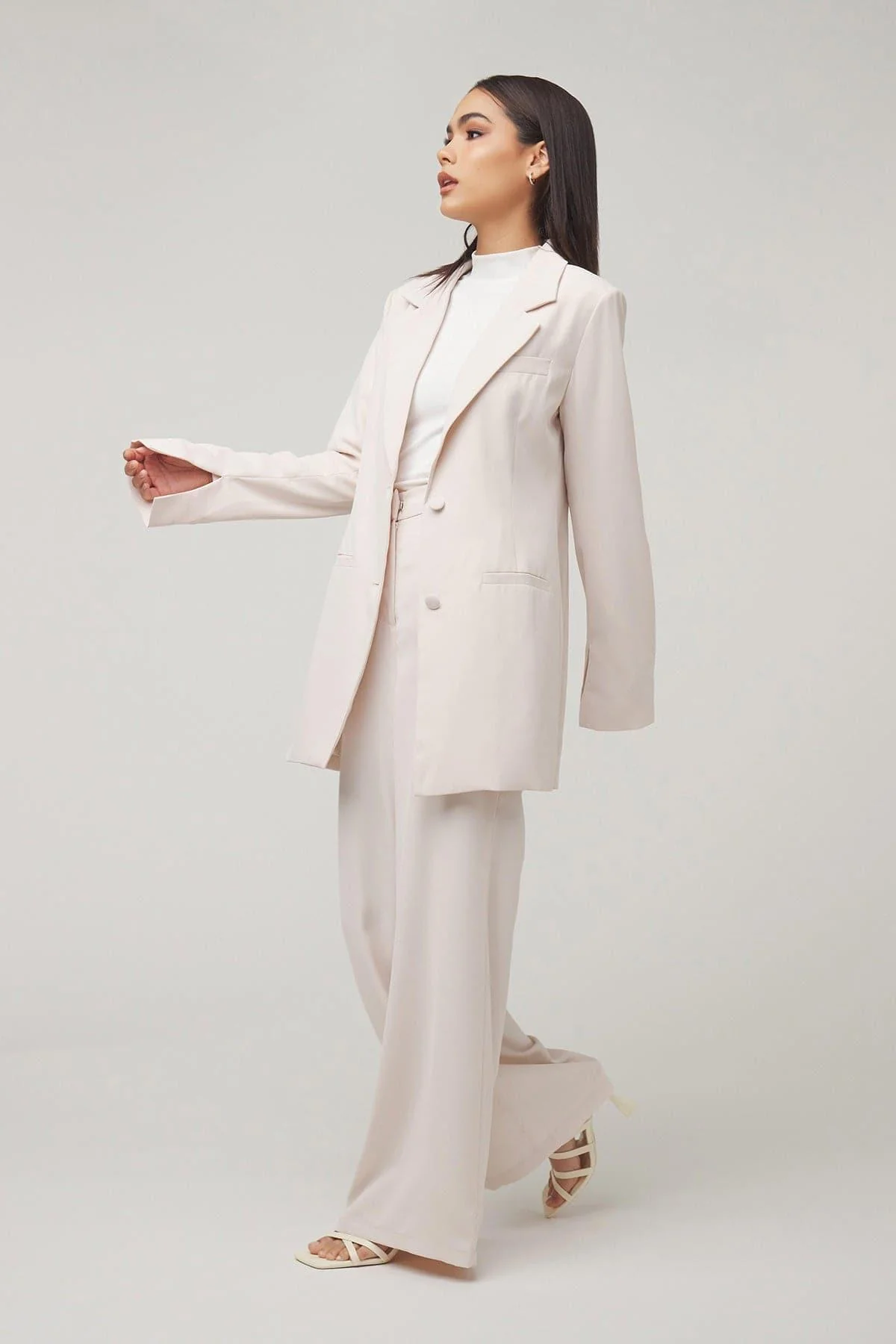 Carolina Tie Waist Blazer - Fog - Image 3