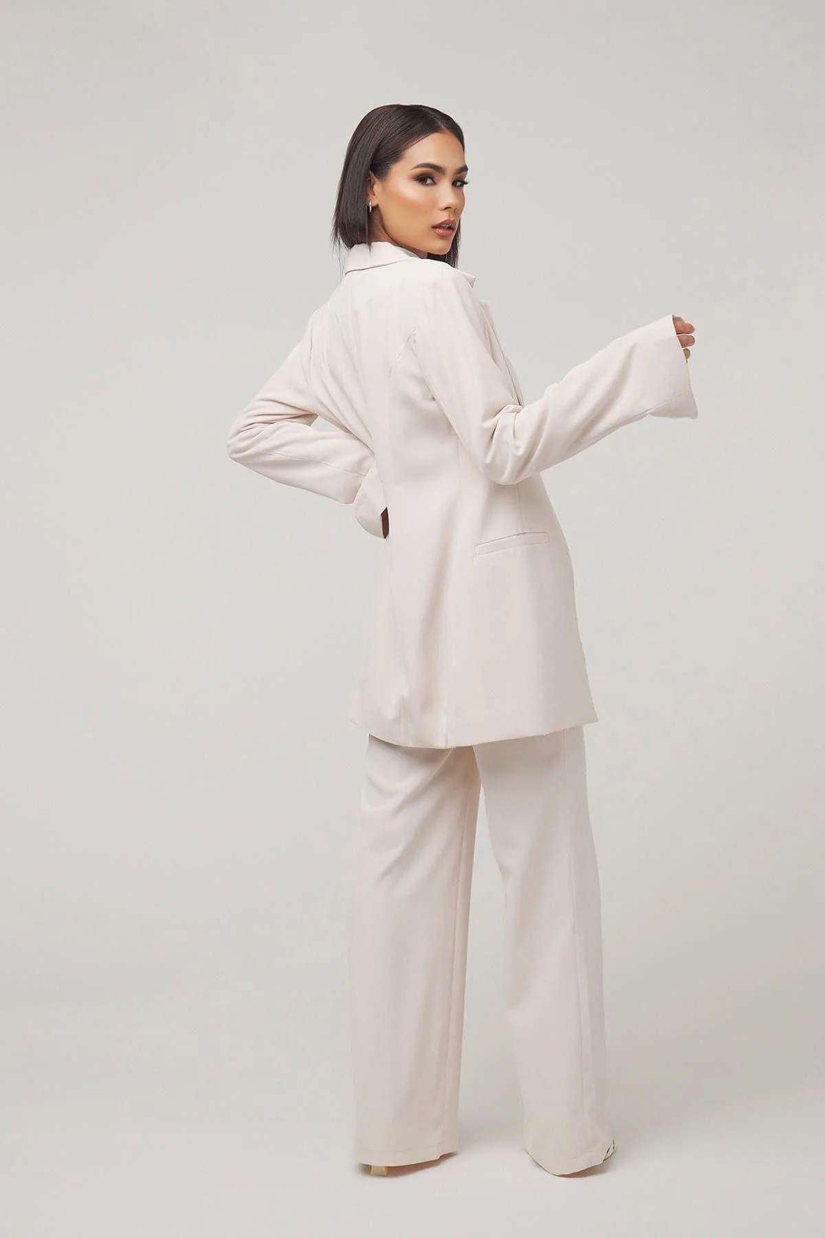Carolina Tie Waist Blazer - Fog - Image 4