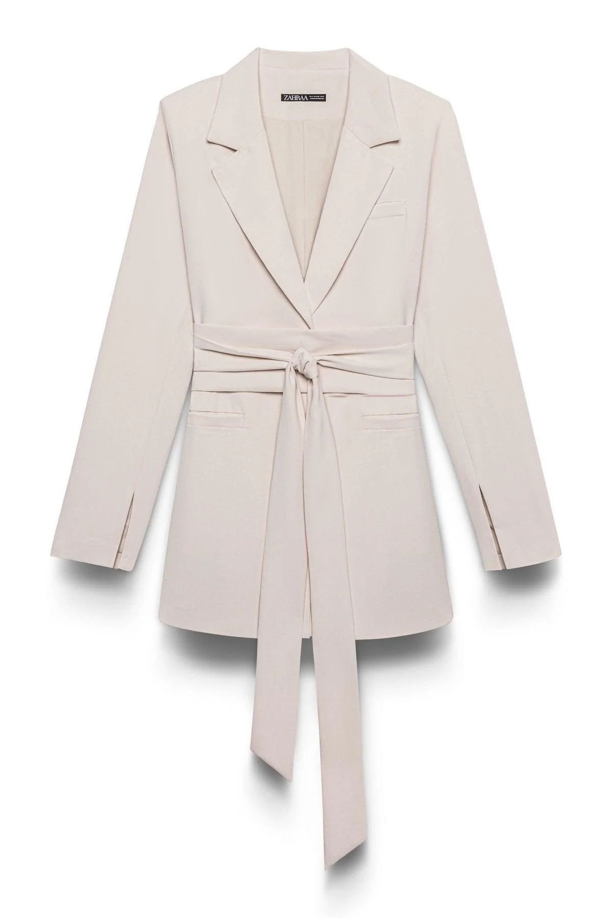 Carolina Tie Waist Blazer - Fog - Image 5