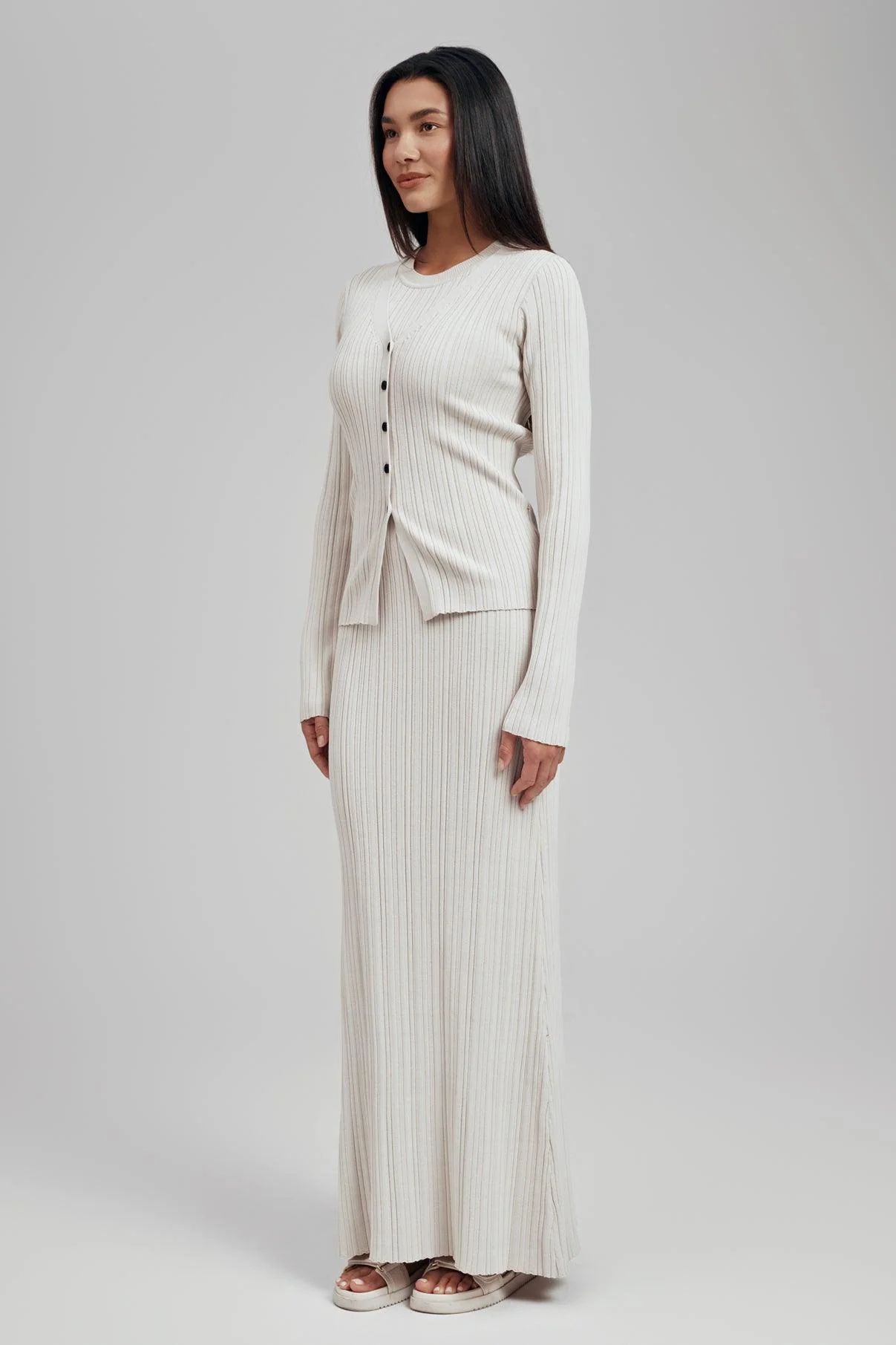 Ezra Long Sleeve Ribbed Knit Cardigan - Image 3