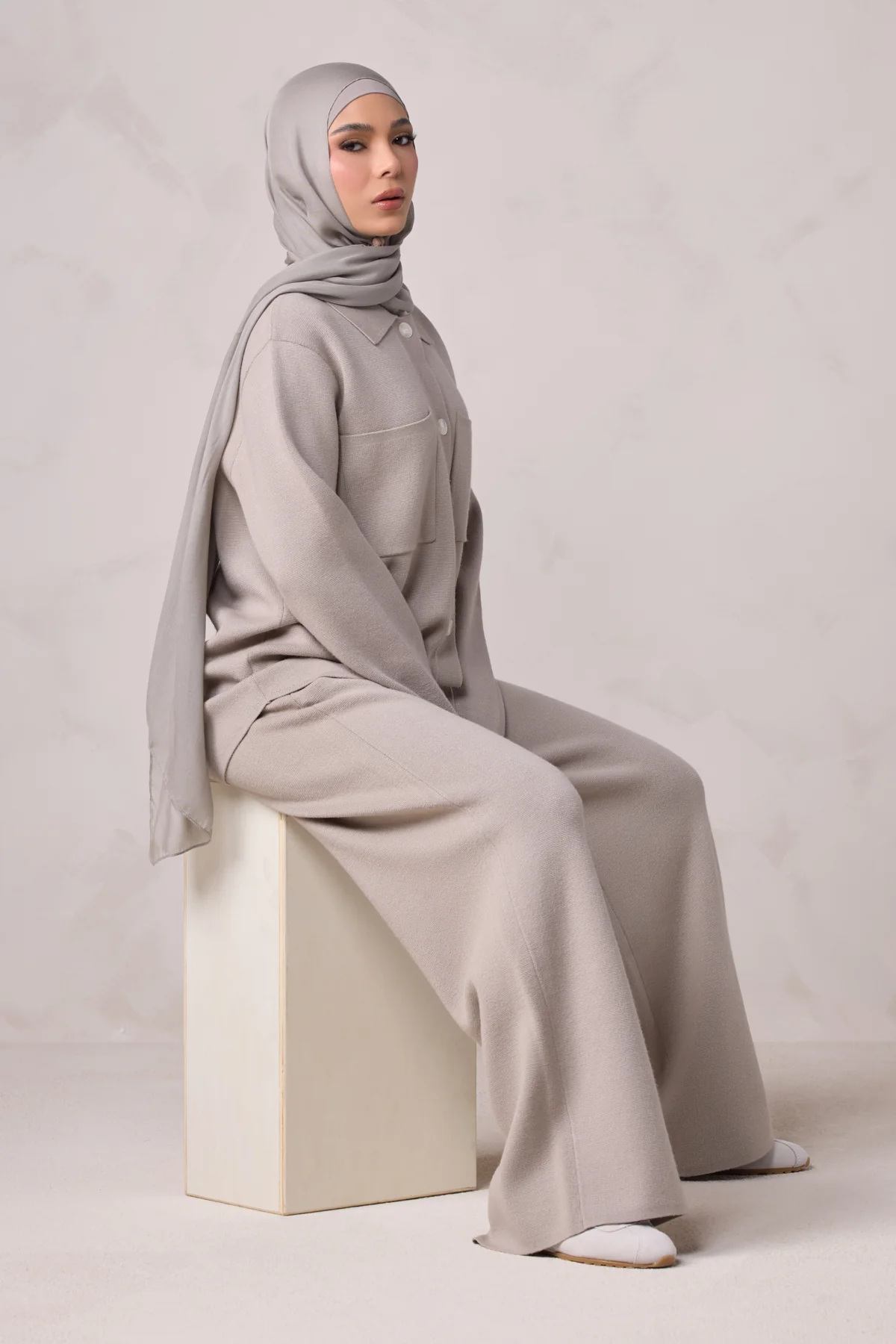 Hanan Knit Matching Set - Oatmeal - Image 6