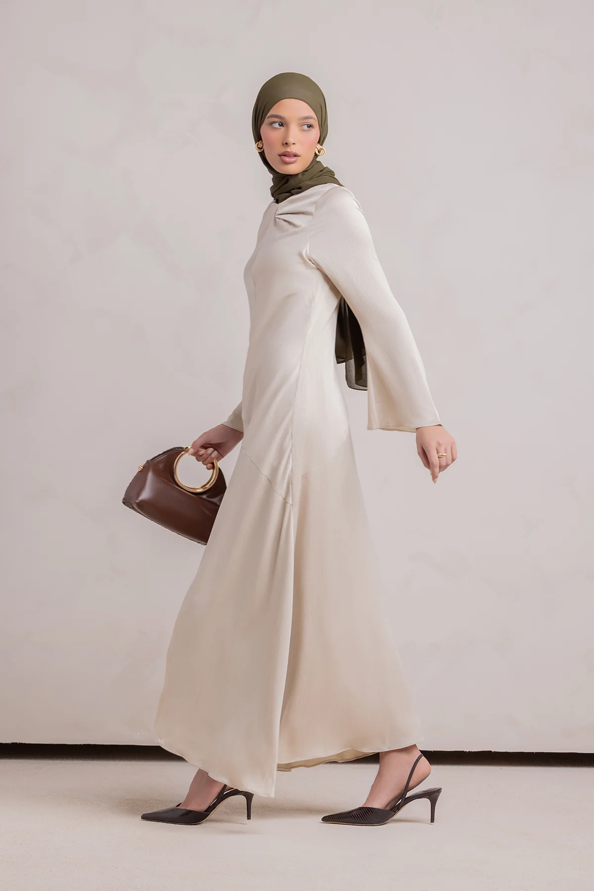Irva Long Sleeve Maxi Dress-Sandstone - Image 5