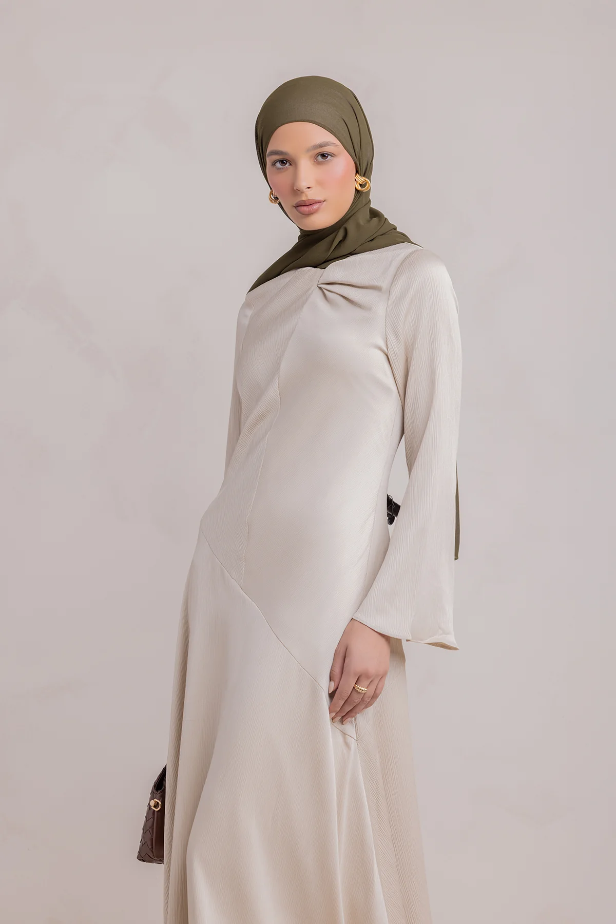 Irva Long Sleeve Maxi Dress-Sandstone - Image 7