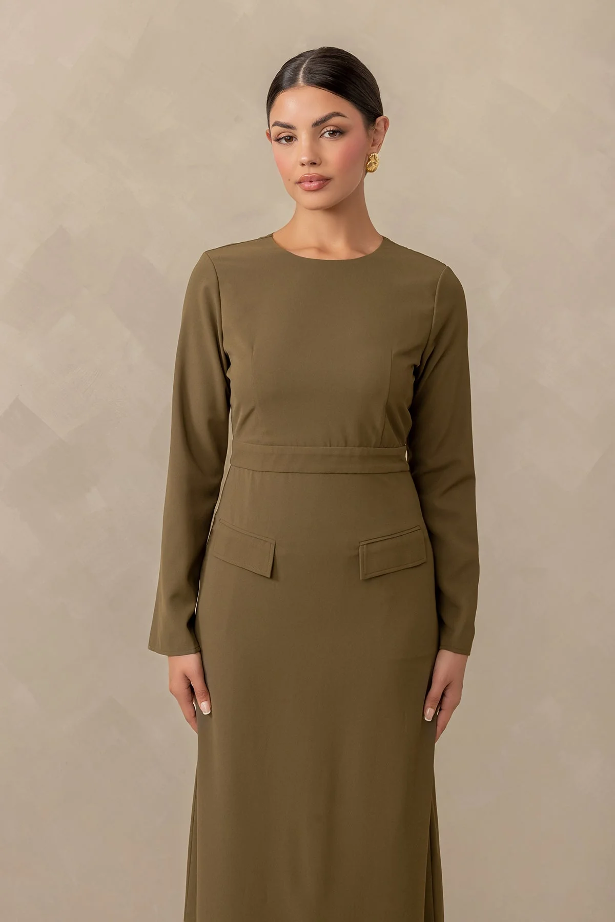 Love Me Always Long Sleeve Maxi Dress - Olive - Image 5