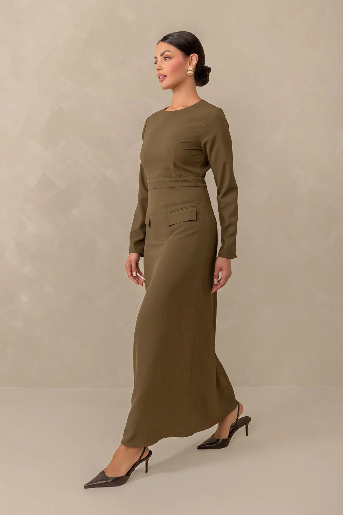 Love Me Always Long Sleeve Maxi Dress - Olive - Image 6