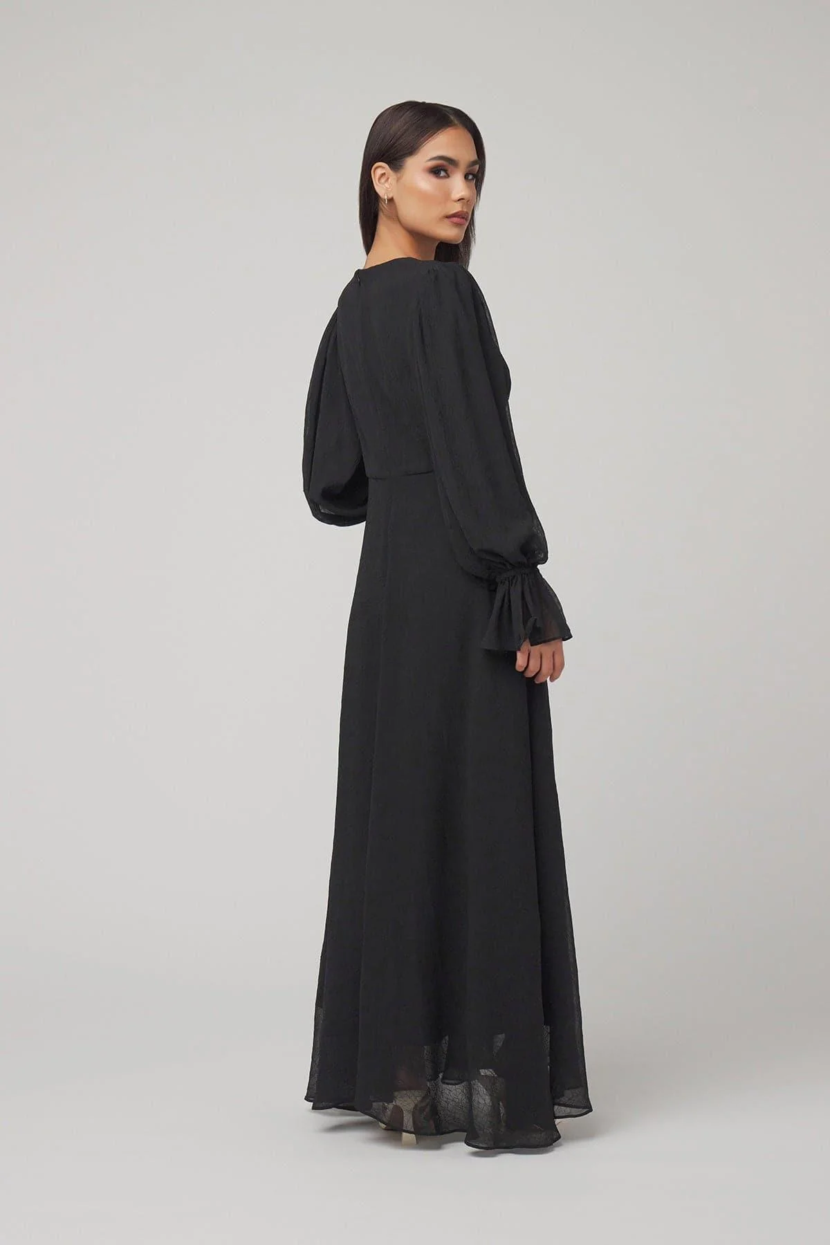 Lynne Floral Maxi Dress - Black - Image 4