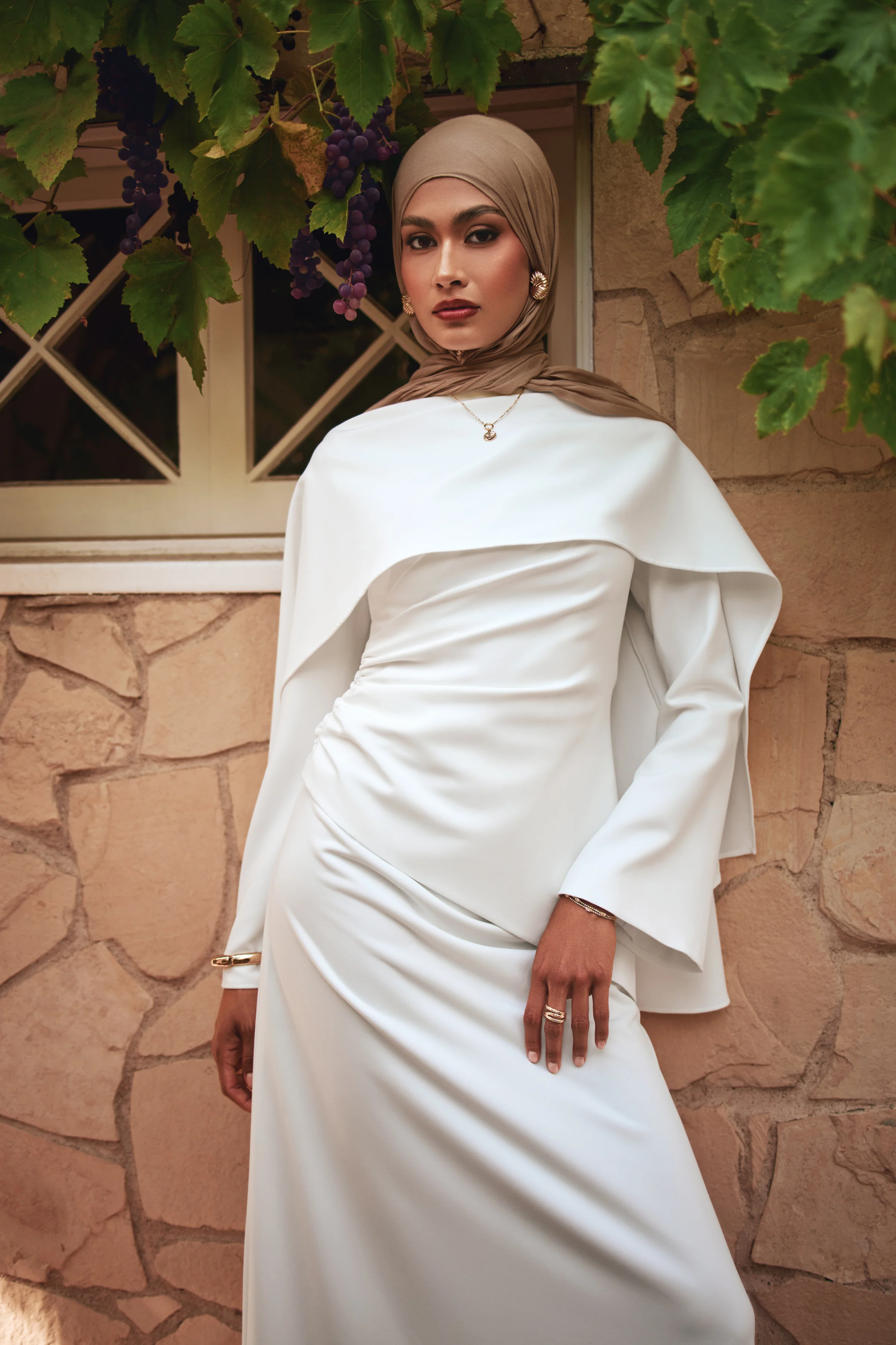 Meyah Synched Cape Top - Off White - Image 9