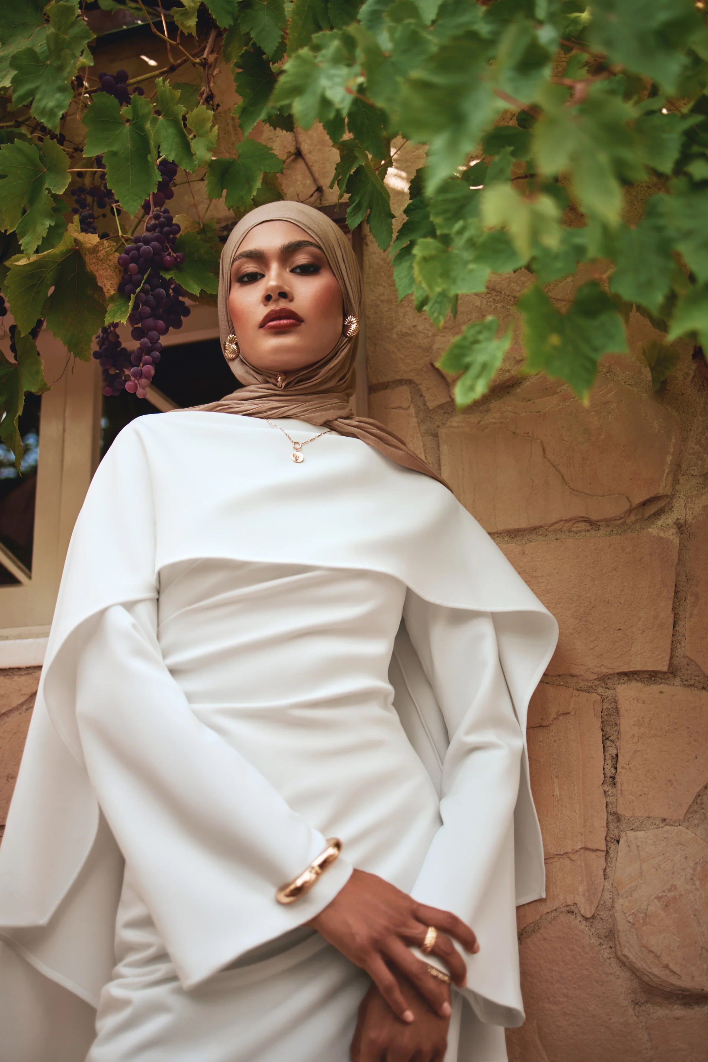 Meyah Synched Cape Top - Off White - Image 11