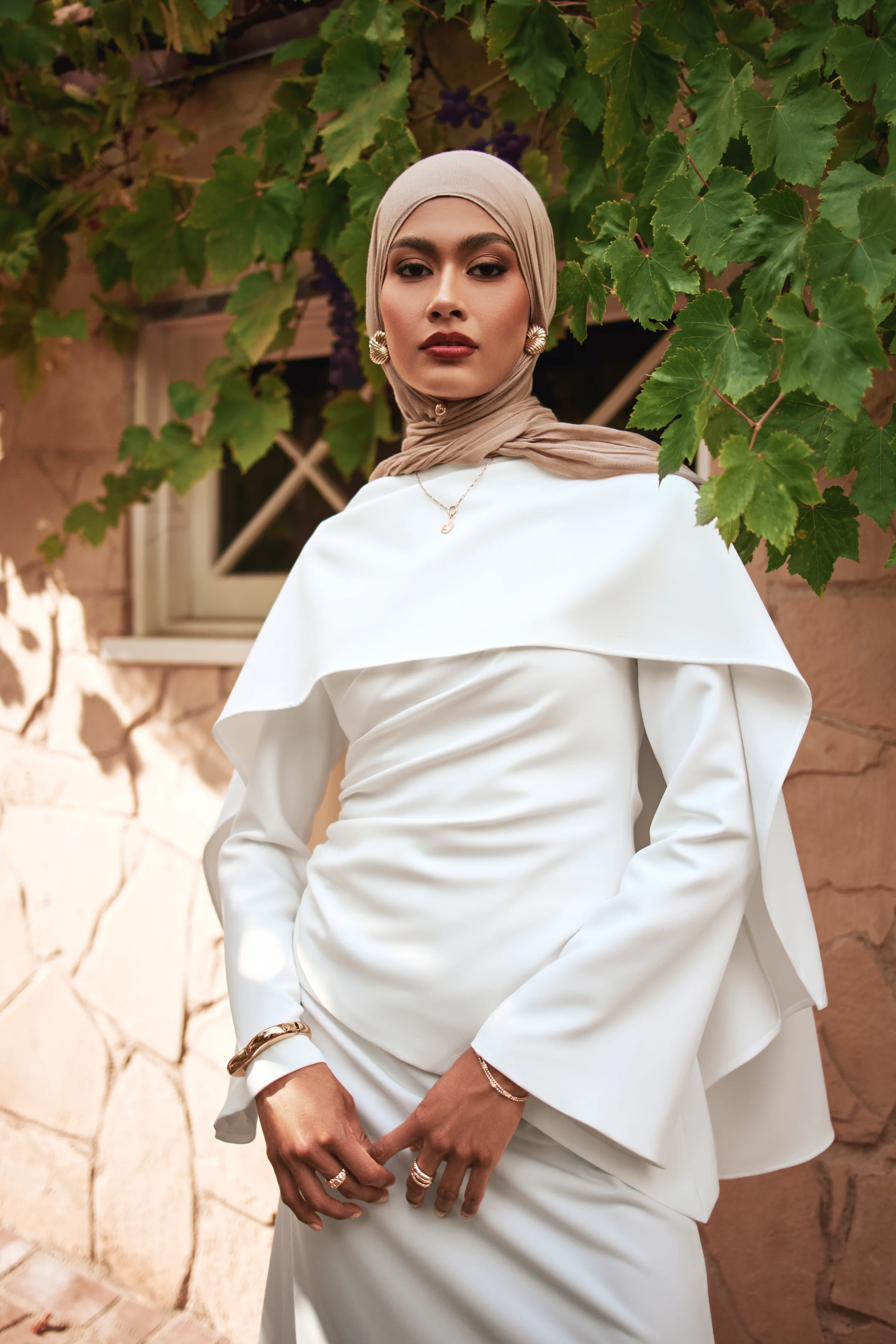 Meyah Synched Cape Top - Off White - Image 6