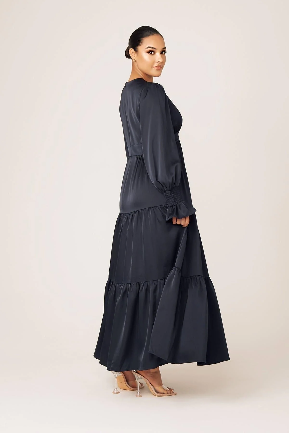 Milena Tiered Smock Maxi Dress French Blue - Image 9